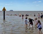 people playing in the sea at Marine Lane in Weston-super-Mare